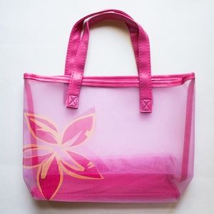 AVON Pink Tropical Flower Beach Mesh Tote NEW